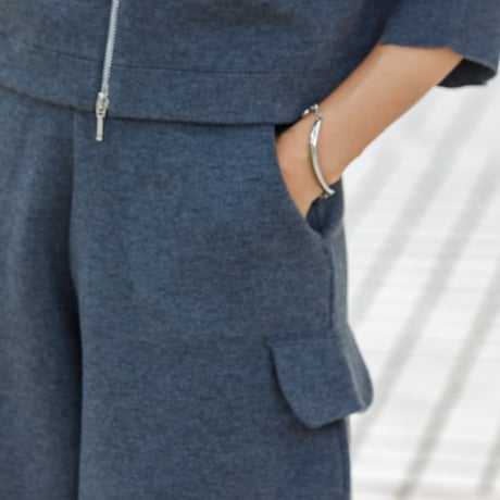 KNIT COCOON PANTS/Gray