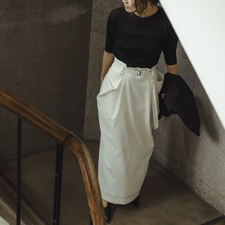 DOUBLE POCKET SKIRT/White