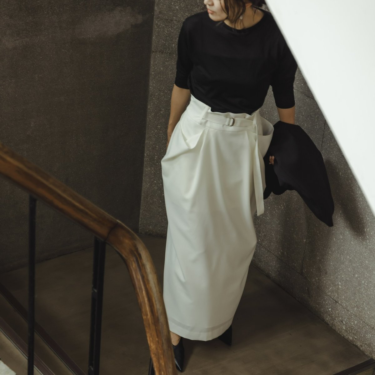 DOUBLE POCKET SKIRT/White | FREY DOUBLE POCKET SKIRT/White | FREY