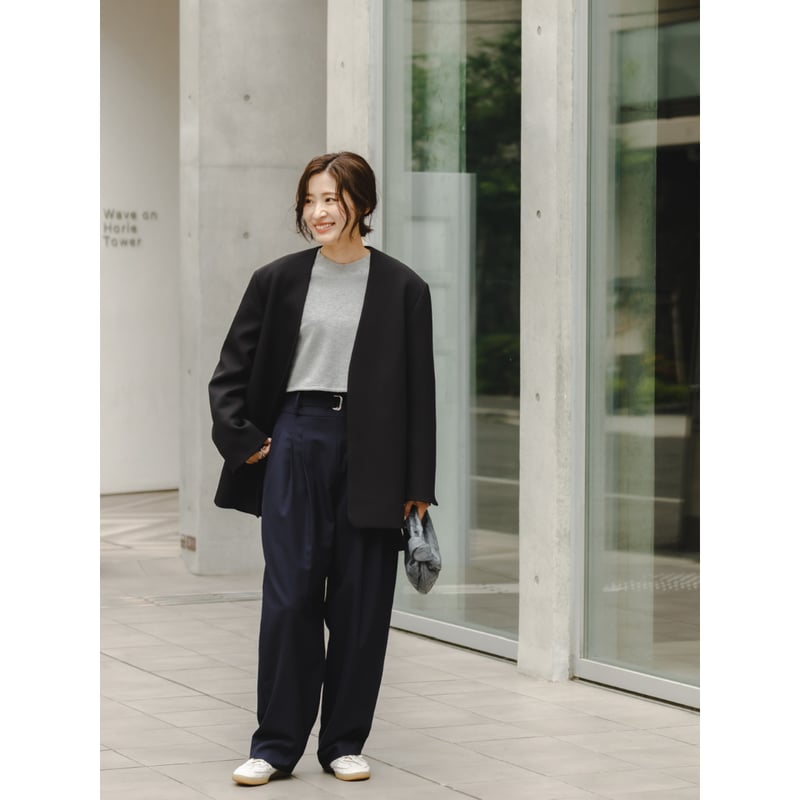 RELAX TUCK PANTS/Navy | FREY RELAX TUCK PANTS/Navy | FREY