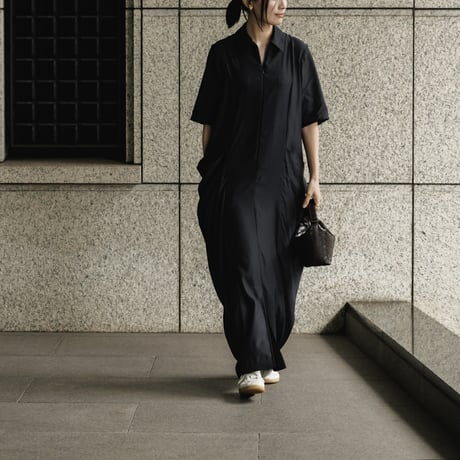 DOUBLE POCKET DRESS/Black