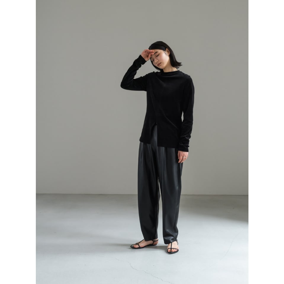 DOUBLE VELOUR TOP/Black | FREY