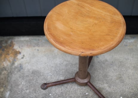 Industrial Iron & Wood Stool