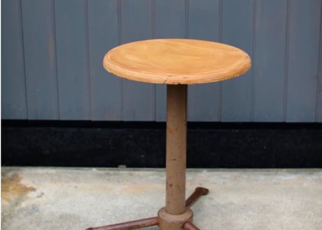 Industrial Iron & Wood Stool