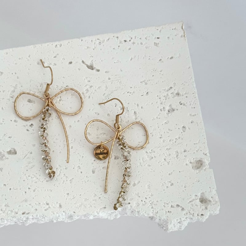 kirakira ribbon pierce／earring | nuinui