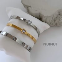 zirconia heart bangle