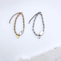 linkchain pearl bracelet／silver／gold