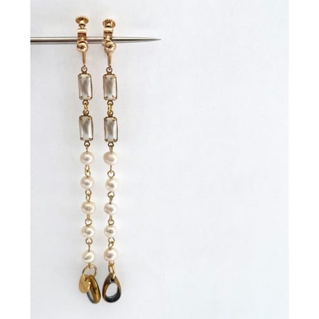 vintage pearl pierce／earring