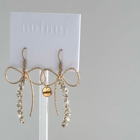 kirakira ribbon pierce／earring
