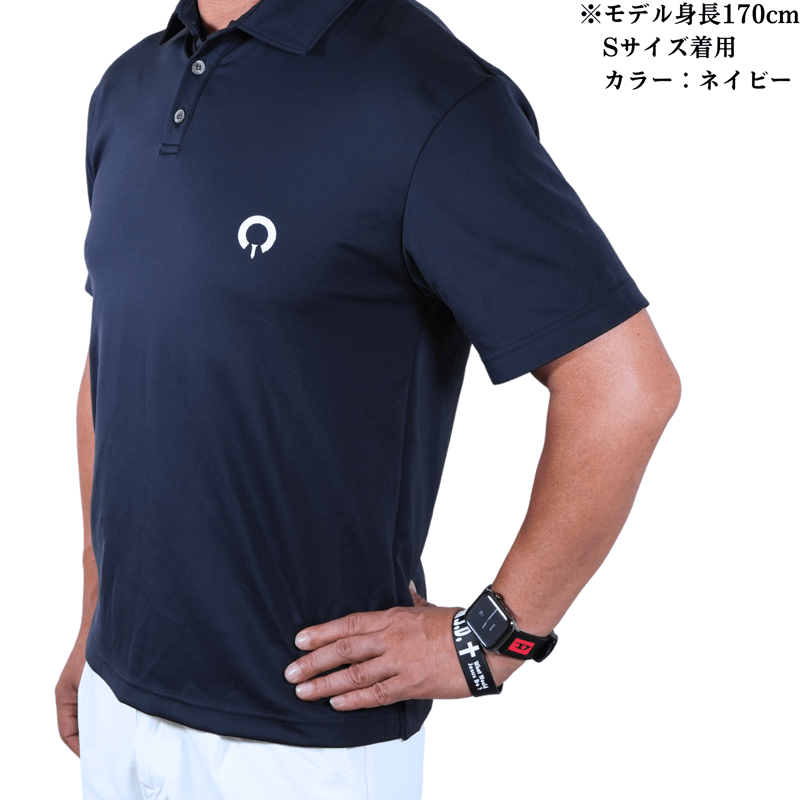 バックロゴ ポロシャツ NAVY 春秋 （ワンサイズオーバー