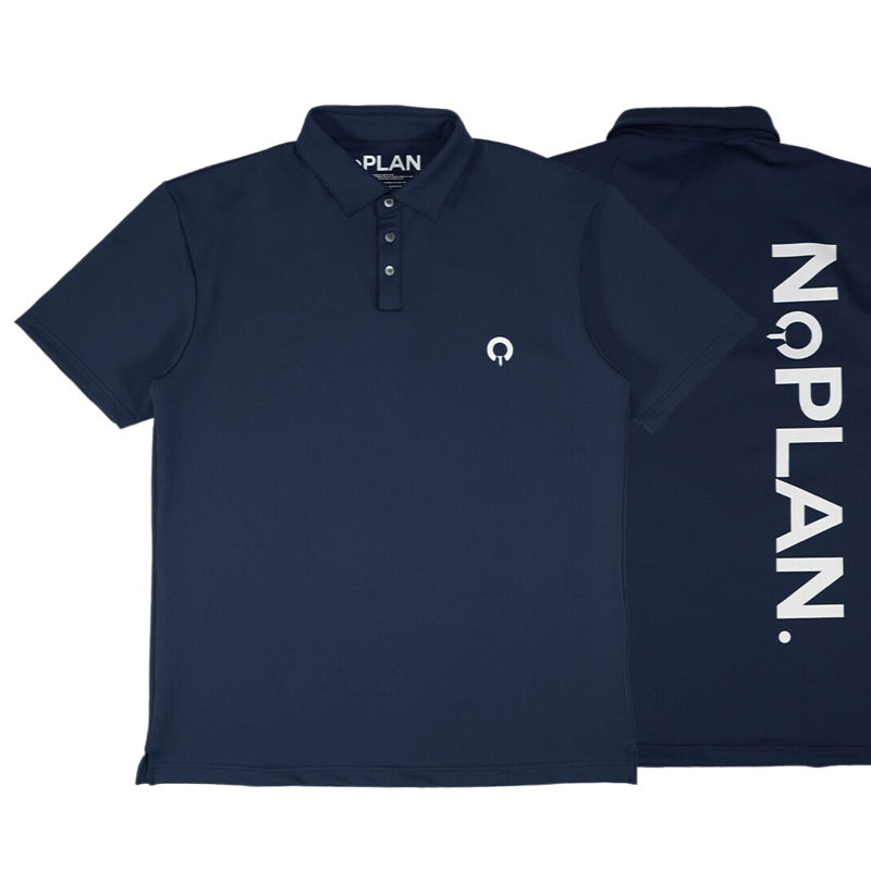 バックロゴ ポロシャツ NAVY 春秋 （ワンサイズオーバー） | noplan