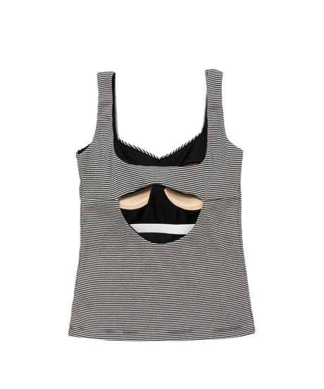 T262-CS02 / open back border tank top