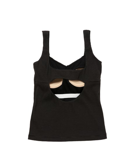 T262-CS02 / open back border tank top
