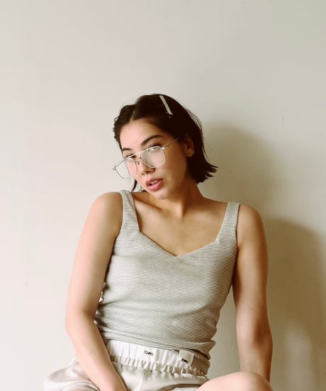 T262-CS02 / open back border tank top