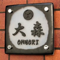 （hyo050）立体 ガラス表札 「トツ」ホワイト オン ブラック 立体文字 浮彫り