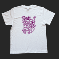 センターくんTシャツ（ホワイト／ネオンパープル）
