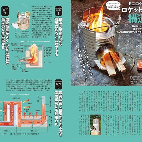薪ストーブVSロケットストーブ／自作ジグdopa128号（2019年2月号）