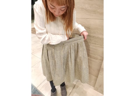 久留米絣チェックスカート(数量限定)