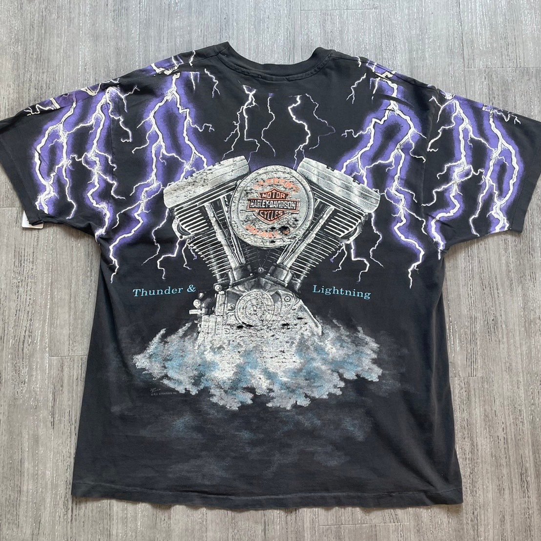 XL HARLEY-DAVIDSON LIGHTNING 袖プリント ロンT HARLEY DAVIDSON 袖プリントロンT XL | CUSTOM FEVER