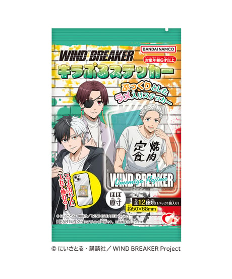 【送料無料】WIND BREAKER キラぷるステッカー　１２個入り１BOX　チューインガム　食玩
