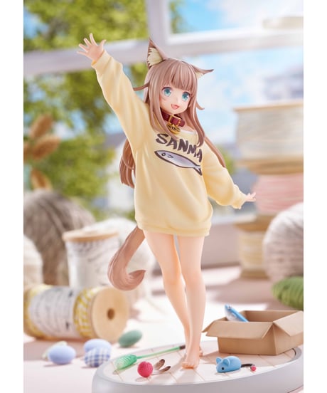 【予約】1/6スケールフィギュア うちのねこが女の子でかわいい 「きなこ」〜あそんでVer.〜 　塗装済み完成品フィギュア　[GOLDENHEAD PLUS]