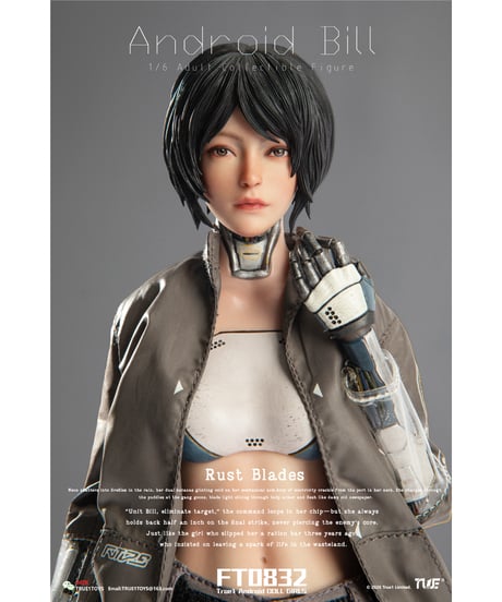 【予約】トゥルーワントイズ 1/6スケール アクションフィギュア アンドロイド・ビル ブラックヘア　[MOTOR NUCLEAR 摩動核]
