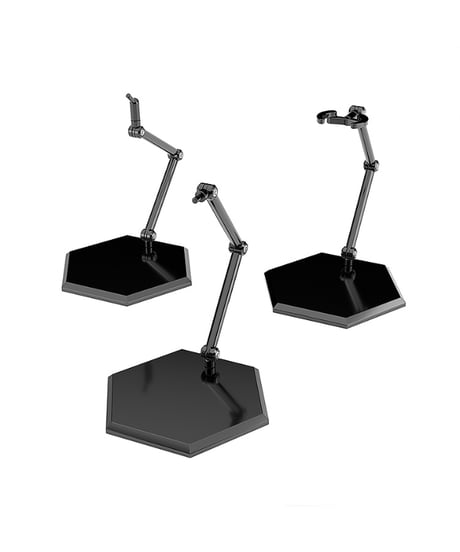 THE シンプルスタンド×3 BLACK【フィギュア＆模型用】〈HEX〉タイプ　［グッドスマイルカンパニー］