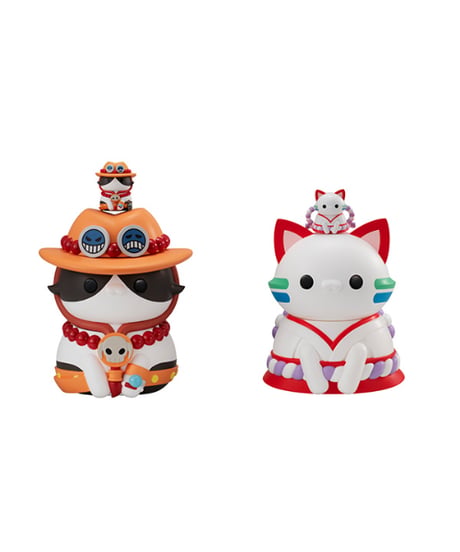 MEGA CAT PROJECT　ワンピース ニャンとも大きなニャンピースニャーン！ ポートガス・D・エース/ヤマト　全２種　彩色済みフィギュア