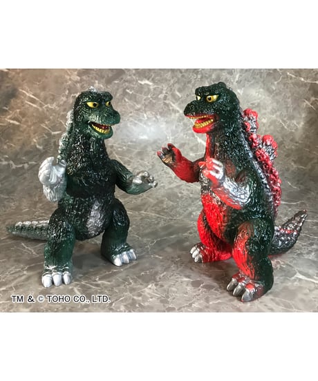 復刻版ポピーグレートザウルス　ゴジラ/ゴジラ（グリーンVer.） 全２種　ソフトビニール製　塗装済み完成品