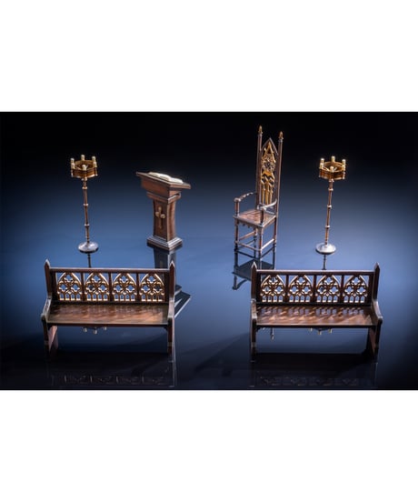 【予約】教会シチュエーション 1/12ジオラマ小物セット　［KAWA DESIGN］