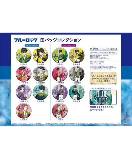 【送料無料】ブルーロック 缶バッジコレクション-スパニッシュスタイル- 　8個入り1BOX　［ショウワノート］