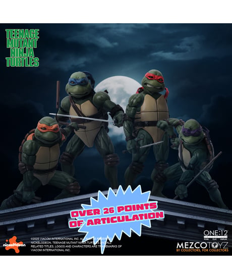 【予約】ワン12コレクティブ/ TMNT ティーンエイジ・ミュータント・ニンジャ・タートルズ 1990 ムービー: タートルズ 1/12 アクションフィギュア 4PK　[メズコトイズ]