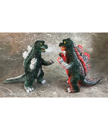 復刻版ポピーグレートザウルス　ゴジラ/ゴジラ（グリーンVer.） 全２種　ソフトビニール製　塗装済み完成品