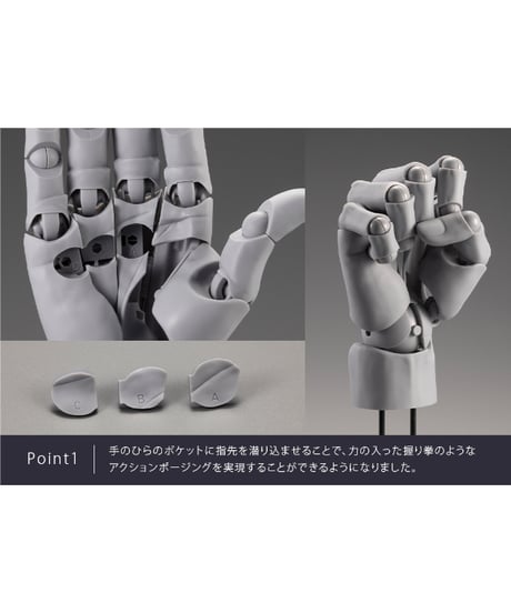 ARTIST SUPPORT ITEM ハンドモデルMEN’S/R -GRAY/ハンドモデルMEN’S/R -WHITE-　全２種　アクションフィギュア　［コトブキヤ］