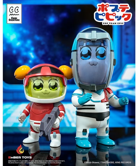 【予約】Chibi Creature ポプ子 & ピピ美 Spacesuit Ver.　塗装済みソフビフィギュア　ポプテピピック　［エンバートイズ］