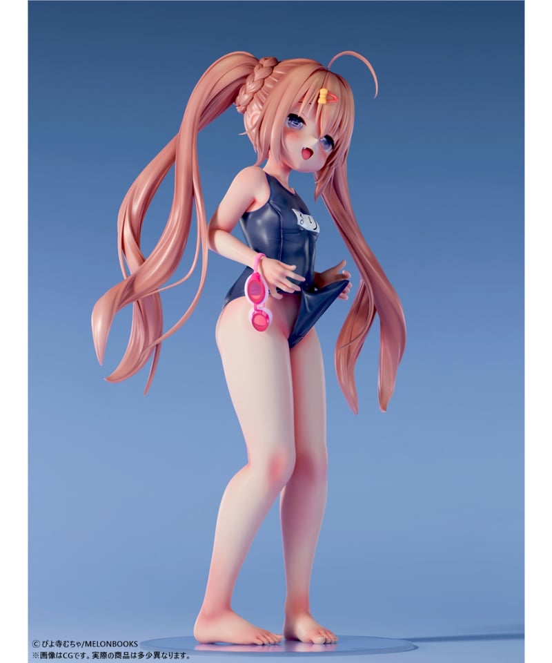 美品 ぴよ寺むちゃ るりちゃん 1/5スケール フィギュア B'full ぴよ寺むちゃ「るりちゃん」すくみずきゅっver. 1/5スケール塗装済み