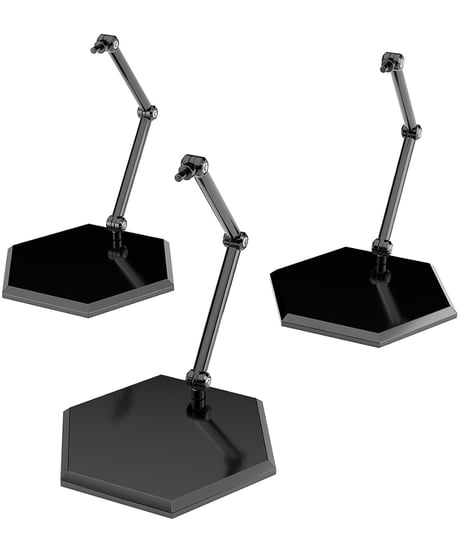 THE シンプルスタンド×3 BLACK【フィギュア＆模型用】〈HEX〉タイプ　［グッドスマイルカンパニー］