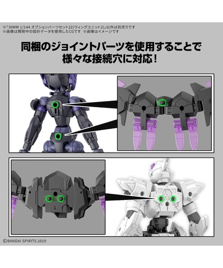 30MM 1/144 オプションパーツセット22(ウィングユニット2)　プラモデル　［バンダイ］