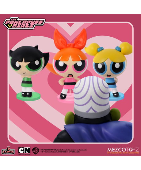 【予約】5ポイント/ The Powerpuff Girls: パワーパフガールズ vs モジョ・ジョジョ 4体セット　［メズコトイズ］