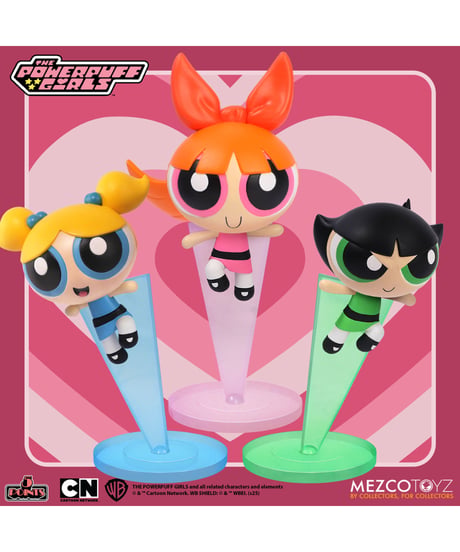 【予約】5ポイント/ The Powerpuff Girls: パワーパフガールズ vs モジョ・ジョジョ 4体セット　［メズコトイズ］