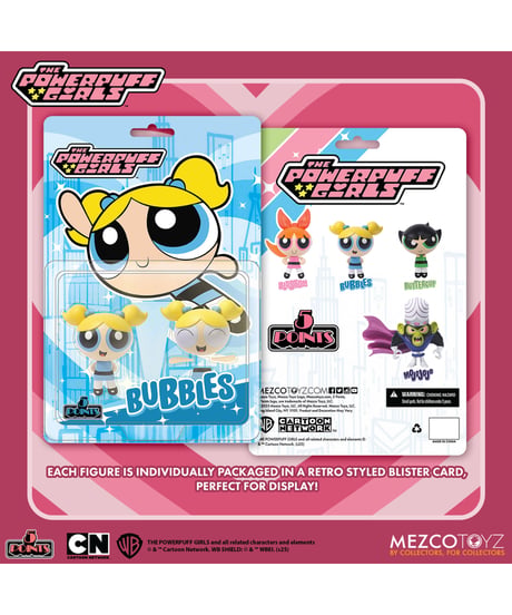 【予約】5ポイント/ The Powerpuff Girls: パワーパフガールズ vs モジョ・ジョジョ 4体セット　［メズコトイズ］