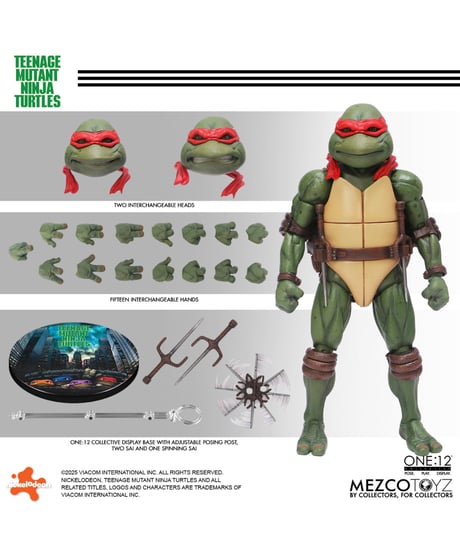 【予約】ワン12コレクティブ/ TMNT ティーンエイジ・ミュータント・ニンジャ・タートルズ 1990 ムービー: タートルズ 1/12 アクションフィギュア 4PK　[メズコトイズ]