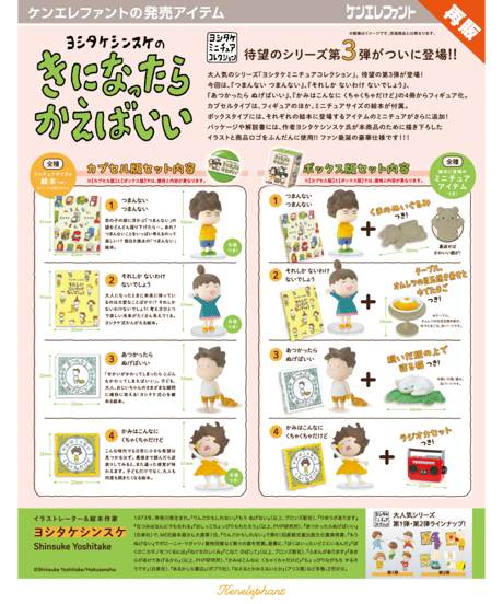 ヨシタケシンスケのきになったらかえばいい BOX版　4個入り1BOX　［ケンエレファント］