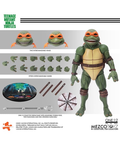 【予約】ワン12コレクティブ/ TMNT ティーンエイジ・ミュータント・ニンジャ・タートルズ 1990 ムービー: タートルズ 1/12 アクションフィギュア 4PK　[メズコトイズ]