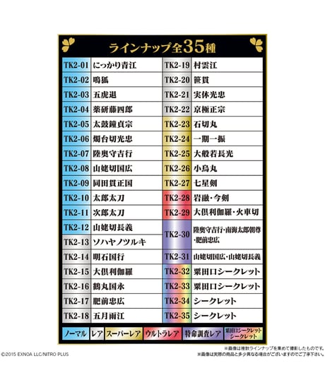 にふぉるめーしょん 『刀剣乱舞ONLINE』 シールウエハース2　20個入り1BOX　食玩　［バンダイキャンディ］