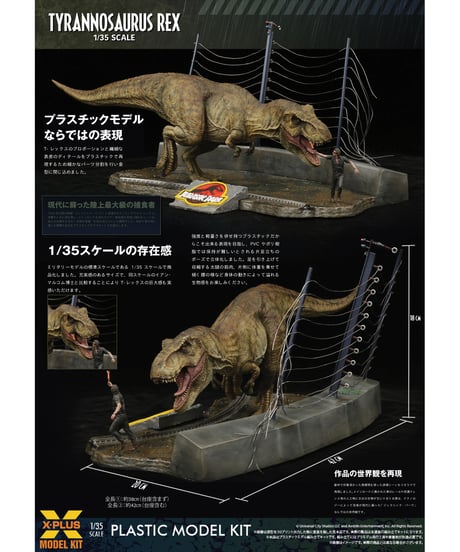 【予約】1/35スケール ティラノサウルス・レックス プラスチックモデルキット　ジュラシック・パーク　［エクスプラス］