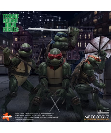 【予約】ワン12コレクティブ/ TMNT ティーンエイジ・ミュータント・ニンジャ・タートルズ 1990 ムービー: タートルズ 1/12 アクションフィギュア 4PK　[メズコトイズ]