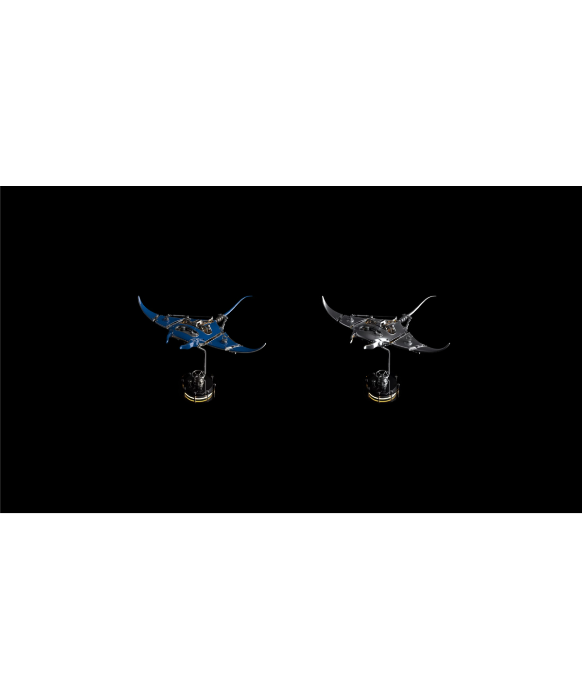JX極械海神計画 01 3Dメタルパズル メカマンタ ブルー 完全受注生産】【送料無料】極械海神計画-01 組み立て式