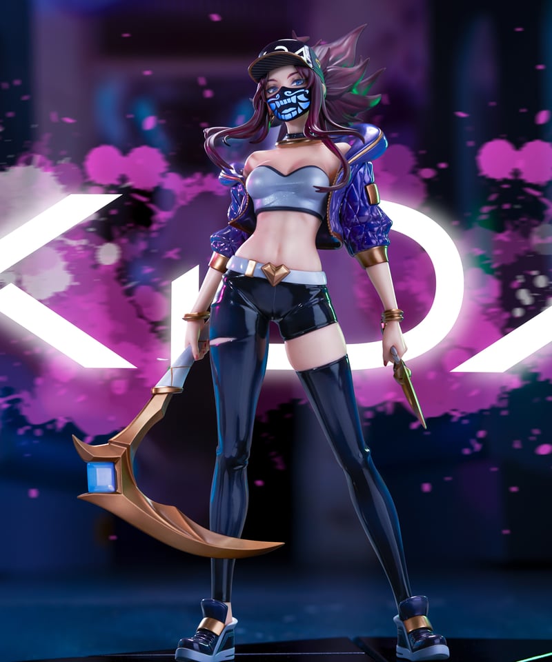 リーグ・オブ・レジェンド K/DA アカリ PVC＆ABS製塗装済み完成