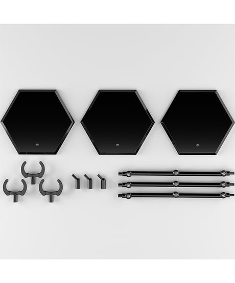 THE シンプルスタンド×3 BLACK【フィギュア＆模型用】〈HEX〉タイプ　［グッドスマイルカンパニー］